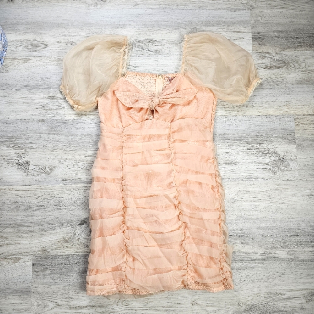 NWT ASOS Skylar Rose Puff Sleeve Coquette Dress